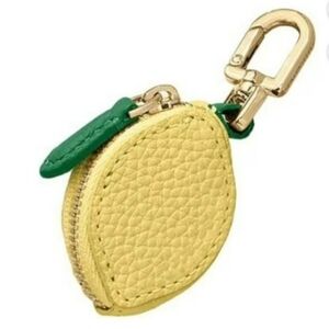 Leather Bag Charm Y2K Lemon Keychain With Zipper Backpack Kawaii 3" BNWT